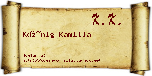Kőnig Kamilla névjegykártya